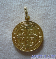 Medaglia di San Benedetto ottone dorato
