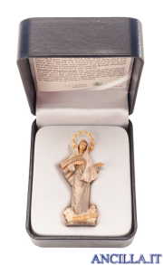 Miniatura Regina della Pace (Medjugorje) con corona di stelle e astuccio