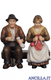 Nonni seduti sulla panca Mahlknecht serie 9,5 cm