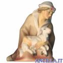 Pastore inginocchiato con agnello Cometa serie 25 cm