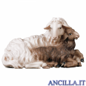 Pecora con agnello sdraiato Ulrich serie 12 cm