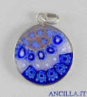 Pendente Murano Glass 15 mm mod. 5 argentato