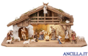 Presepio Kostner Capanna Alpina con illuminazione - 17 pezzi