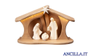 Presepio Leonardo Capanna Luce per Sacra Famiglia con led - 5 pezzi Naturale