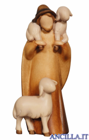 Pastore con due pecore Leonardo serie 8,5 cm Colorato