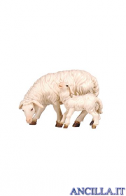 Pecora che mangia con agnello Rainell serie 11 cm