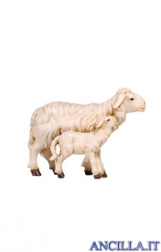 Pecora in piedi con agnello Kostner serie 12 cm