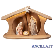 Presepio Avvento Capanna Luce per Sacra Famiglia con led - 5 pezzi