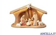 Presepio Leonardo Capanna Luce per Sacra Famiglia con led - 9 pezzi Colorato