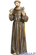 San Francesco d'Assisi con uccelli pasta di legno