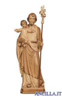 San Giuseppe con Bambino e giglio modello 4 brunito 3 colori