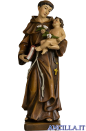 Sant'Antonio da Padova con Bambino Gesù e giglio pasta di legno