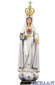 Sacro Cuore di Maria dei pellegrini con corona in metallo e cristalli