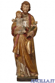 San Giuseppe con Bambino modello 2 anticato oro zecchino e argento