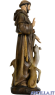 San Francesco d'Assisi con lupo e cerbiatto pasta di legno