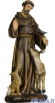 San Francesco d'Assisi con lupo e cerbiatto pasta di legno