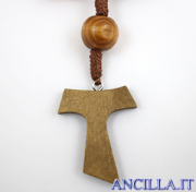 Undicina in corda imitazione legno d'ulivo grani grossi