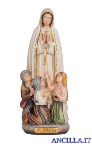 Madonna di Fatima con i tre pastorelli mod.2 dipinta a olio