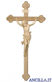 Crocifisso Leonardo naturale - croce barocca chiara
