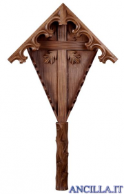 Croce da giardino in legno d'abete senza Cristo