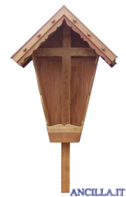 Croce da giardino in legno di larice laccato senza Cristo