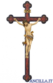 Crocifisso Leonardo anticato oro zecchino - croce anticata barocca