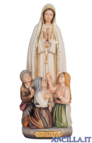 Madonna di Fatima con i tre pastorelli mod.2 dipinta a olio