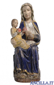 Madonna Mariazell seduta anticata oro e argento