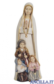 Madonna di Fatima con i tre pastorelli mod.1 dipinta a olio