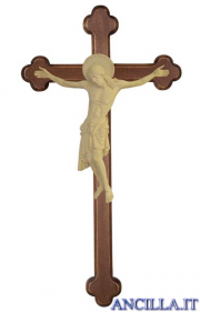 Cristo Cimabue su croce brunita barocca