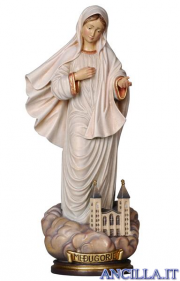 Madonna di Medjugorje con chiesa olio modello 1