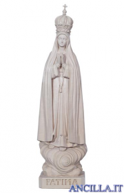Madonna di Fatima Capelinha con corona legno naturale