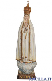 Madonna di Fatima Capelinha con corona rifinitura antica con oro zecchino