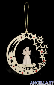 Stella cometa con Angelo in piedi e albero di Natale