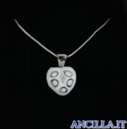 Collana con cuore piccolo stampo murrina bianco