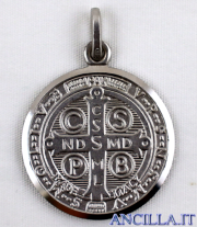 Medaglia di San Benedetto argento rodiato