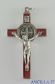 Croce-medaglia di San Benedetto in metallo intarsio smalto