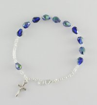Bracciale cristallo goccia blu