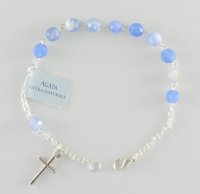 Bracciale in pietra dura Agata azzurra