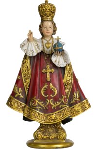 Gesù Bambino di Praga in pasta di legno
