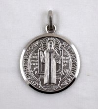 Medaglia di San Benedetto argento rodiato