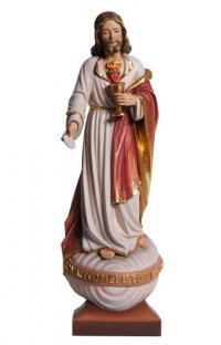 Statua Sacro Cuore di Gesù con particola