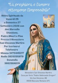 DAL 25 AL 27 SETTEMBRE A BASSANO ROMANO: GIORNATE DI PREGHIERA CON IL CARISMATICO PINO DI MISSAGLIA